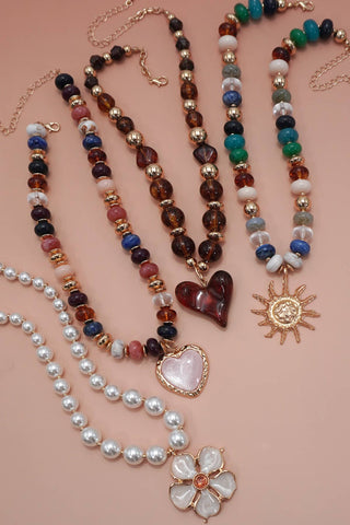 Trending Handmade Chunky Beaded Charm Necklace