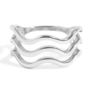 Triple Wave Geometric Ring - 8K Gold PVD Stainless Steel
