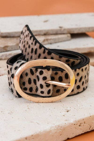 Classic Oval Buckle Leather Belt