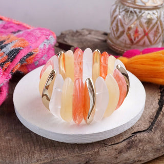 Bold Statement Stretchy Acrylic Bracelet – Neutrals or Pastels