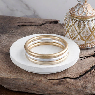 Sundrift Glow – Mixed Metal Bangle Stack