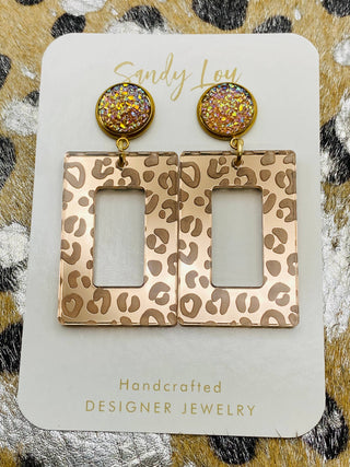 Leopard Luxe Mirror Earrings