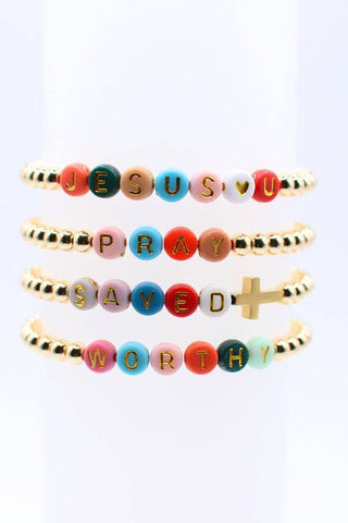 Gold Faith Word Bracelets – Christian Gift