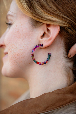 Camy Hoops / Acrylic Hoop Earrings