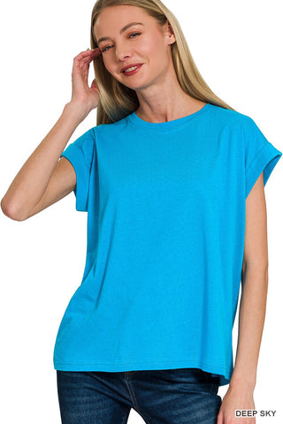The Go-To Folded Sleeve Cotton Tee