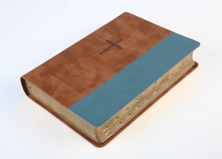 The Barbour Simplified KJV--Large Print [Rust & Stone with Cross Engraved]