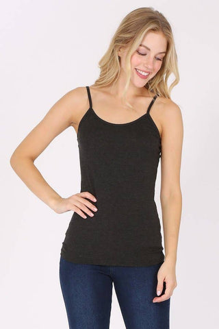 Basic cotton spandex camisole spaghetti strap  tank top