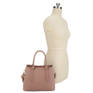Noreen Satchel Bag with Whipstitch Detail