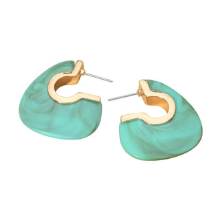 Marbled Resin Abstract Hoop Earrings