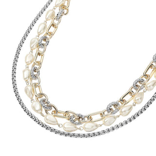 Two Tone Chunky Chain Box Necklace