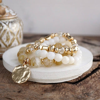 Gilded Sorbet Stack – Set of 3 Stretchy Beaded Summer Bracelets