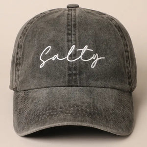 Salty Lettering Embroidery Baseball Cap
