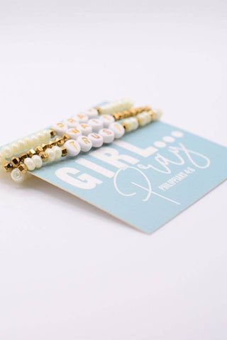 Pray Wait Trust Bracelet Set – Christian Faith Gift