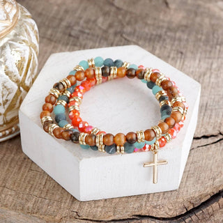 Cross Bracelet Stack Set – Desert Faith Stack - 3 colorways