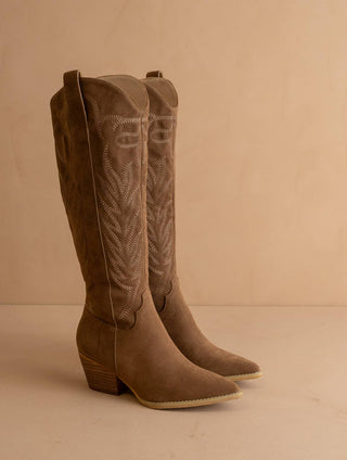 The Samara Brown | Embroidered Western Tall Fall Boot