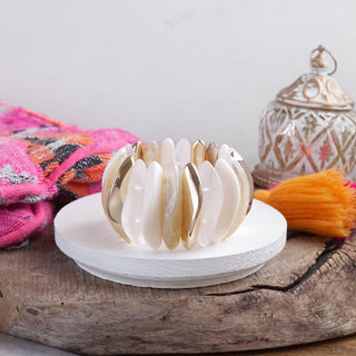 Bold Statement Stretchy Acrylic Bracelet – Neutrals or Pastels