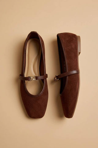 Jamie - Square-Toe Mary Jane Flats