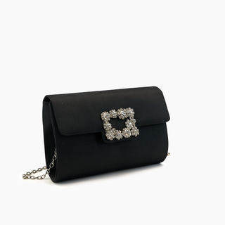 Clara Satin Rhinestone Gem Evening Crossbody