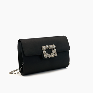 Clara Satin Rhinestone Gem Evening Crossbody