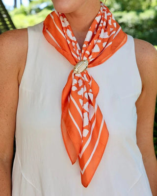 Lawson Leopard Scarf Medium Orange White- Game Day Gear