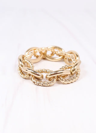 Cates Link Stretch Bracelet in Gold