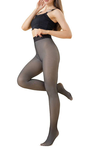 Sheer Fleece Lined Tights -Nude or Black