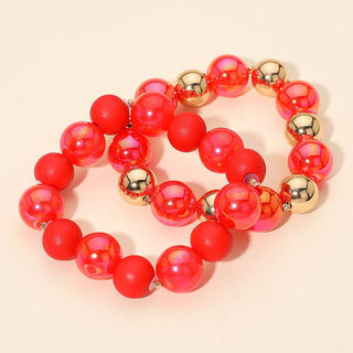 Chunky Ball Beaded Stretch Bracelets