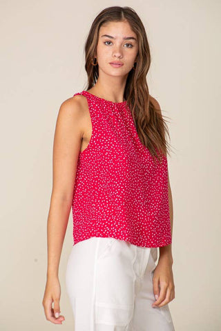 Polka Dot Sleeveless Blouse in
