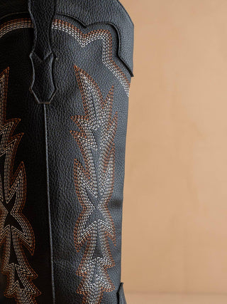 The Ainsley Black | Embroidered Cowboy Fall Western Boot