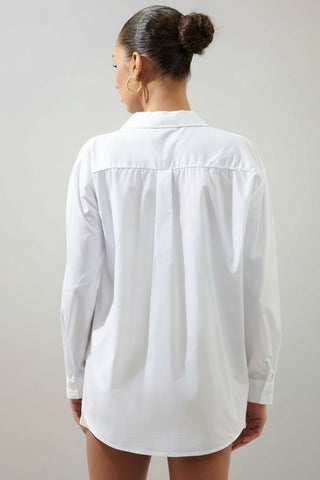 Dream State Oversized Button Down Shirt in White