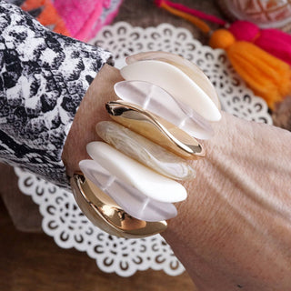 Bold Statement Stretchy Acrylic Bracelet – Neutrals or Pastels