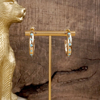 Classic Bubble Hoops – Pearl or Turquoise