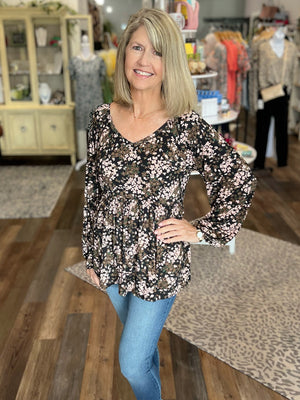 Gracie Floral Babydoll Top