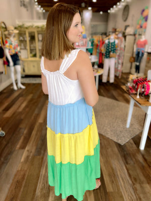 Multi Colored Tiered Sun Dress