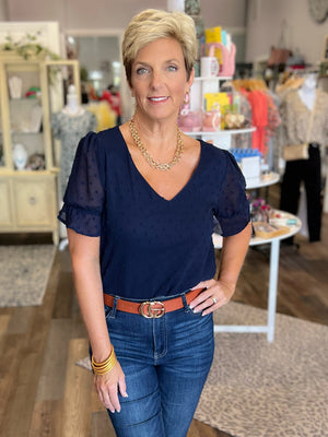 Chiffon Lined Dotted Top