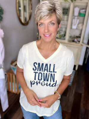 Small Town Proud V-Neck Tee