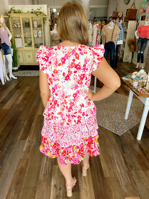 Floral Frenzy Tiered Dress