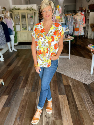 Floral Fall Colored Top