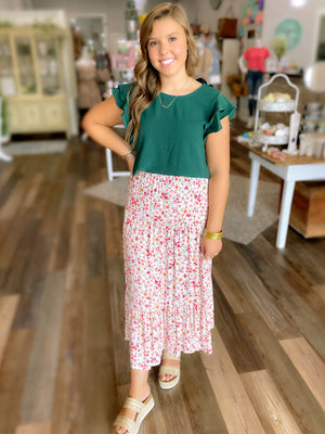 Tiered Ditsy Floral Skirt