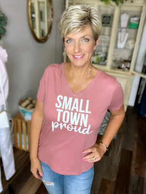 Small Town Proud V-Neck Tee