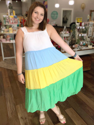 Multi Colored Tiered Sun Dress