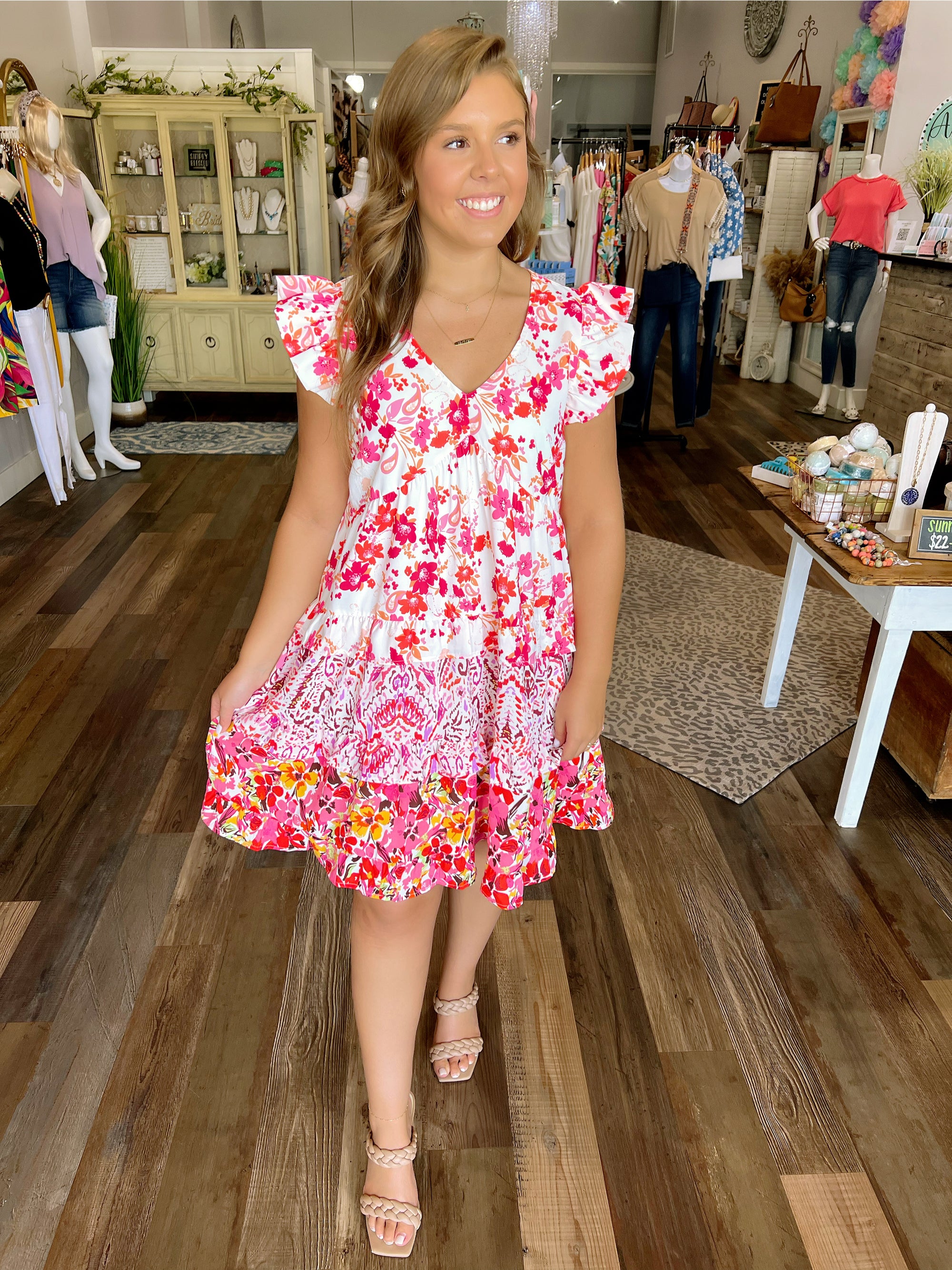 Floral Frenzy Tiered Dress