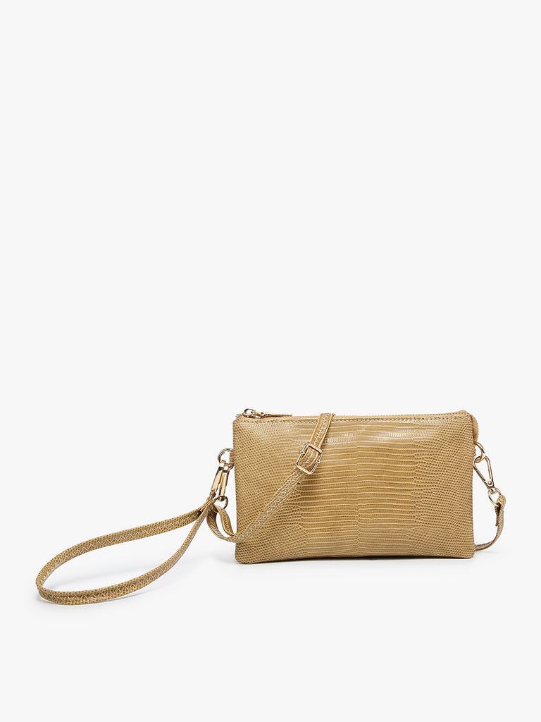 Riley Lizard Textured Compartment Crossbody/Wristlet