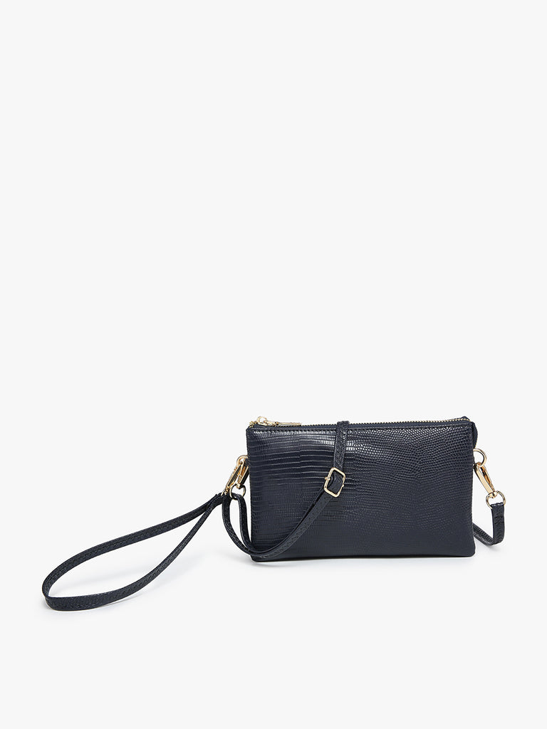 Riley Lizard Textured Compartment Crossbody/Wristlet