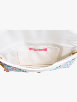 Livy Beaded Flapover Clutch/Crossbody