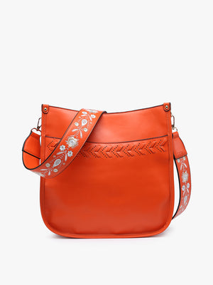 Pippa Stitch Accent Crossbody with Detailed Strap