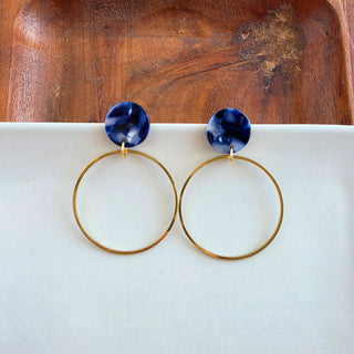 Amelia Earrings - Midnight Marble