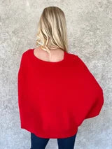 Signature Dolman Sleeve Sweater in Red or Green