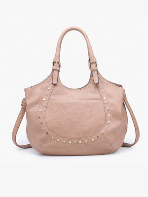 Kay Studded Hobo with Crossbody Strap