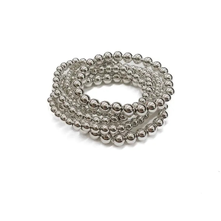 Silver Bauble Ball Stack Bracelet